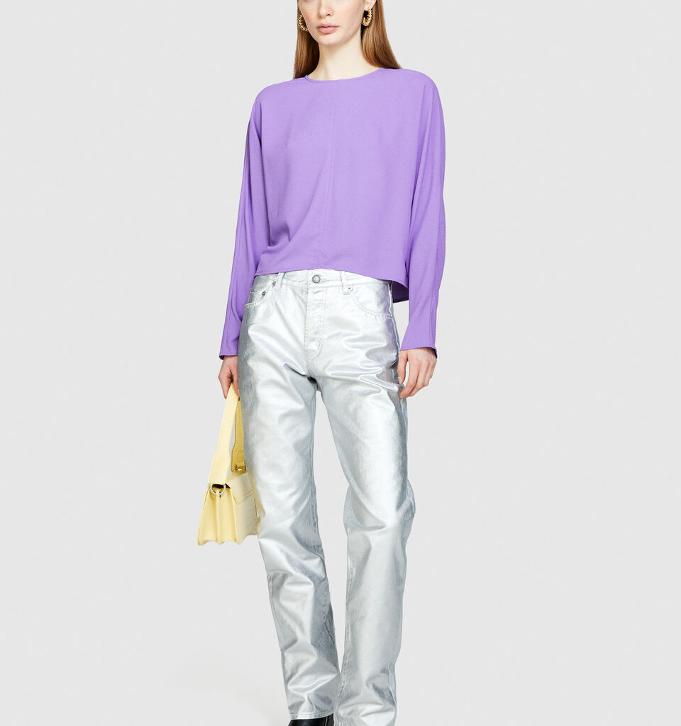 Blouse with crisscross - women's blouses - Lilac | Sisley image number 1